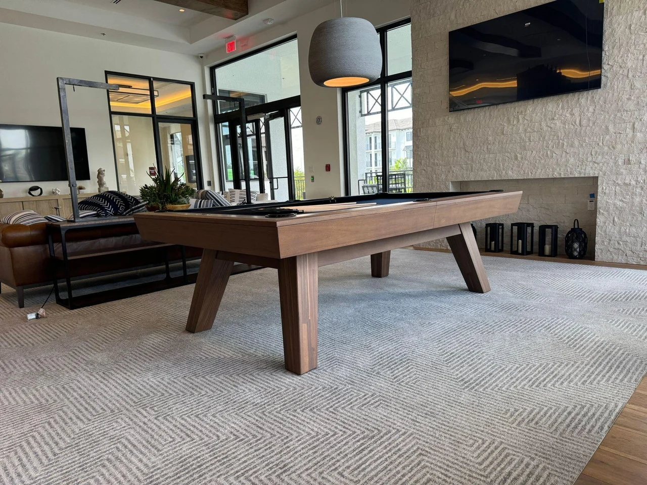 7ft pool table in modern home game room